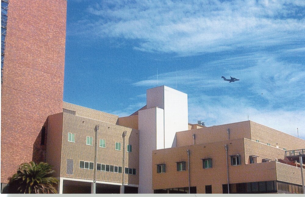 Royal Australian Air Force Plane, seen over Ipswich Hospital, Ipswich, 2010