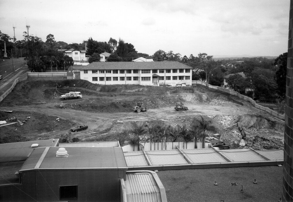 Trumpy Home and construction site  taken from Ward Block Chelmsford Avenue, 1997