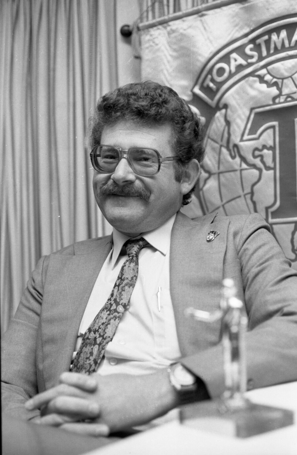 Unidentified man at Toastmasters event, Ipswich, September 1980