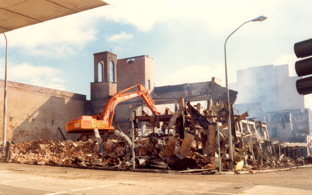 Reid's fire, aftermath, Ipswich, August 1985