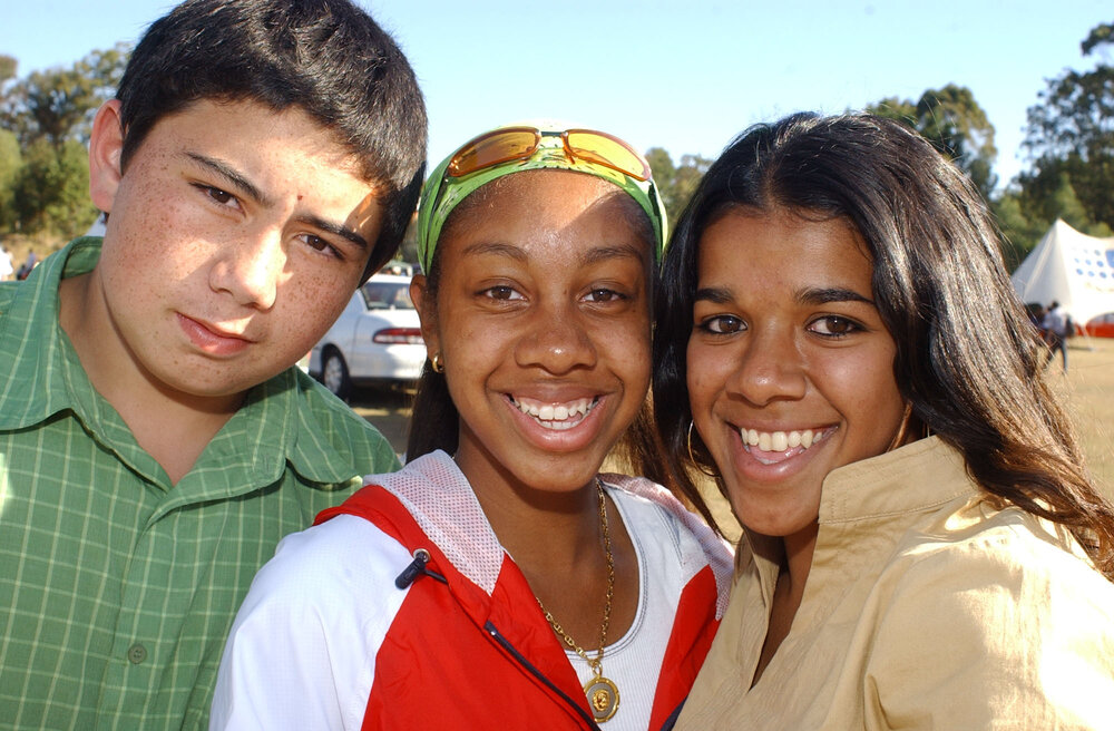 Leolene, Baul and Nazia Ali (all aged 15) at Inala festival, Inala, September 2003