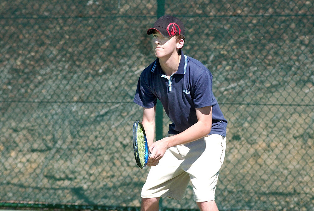 Michael Convoy from Karalee playing tennis for J4 semi-finals, Ipswich, September 2003
