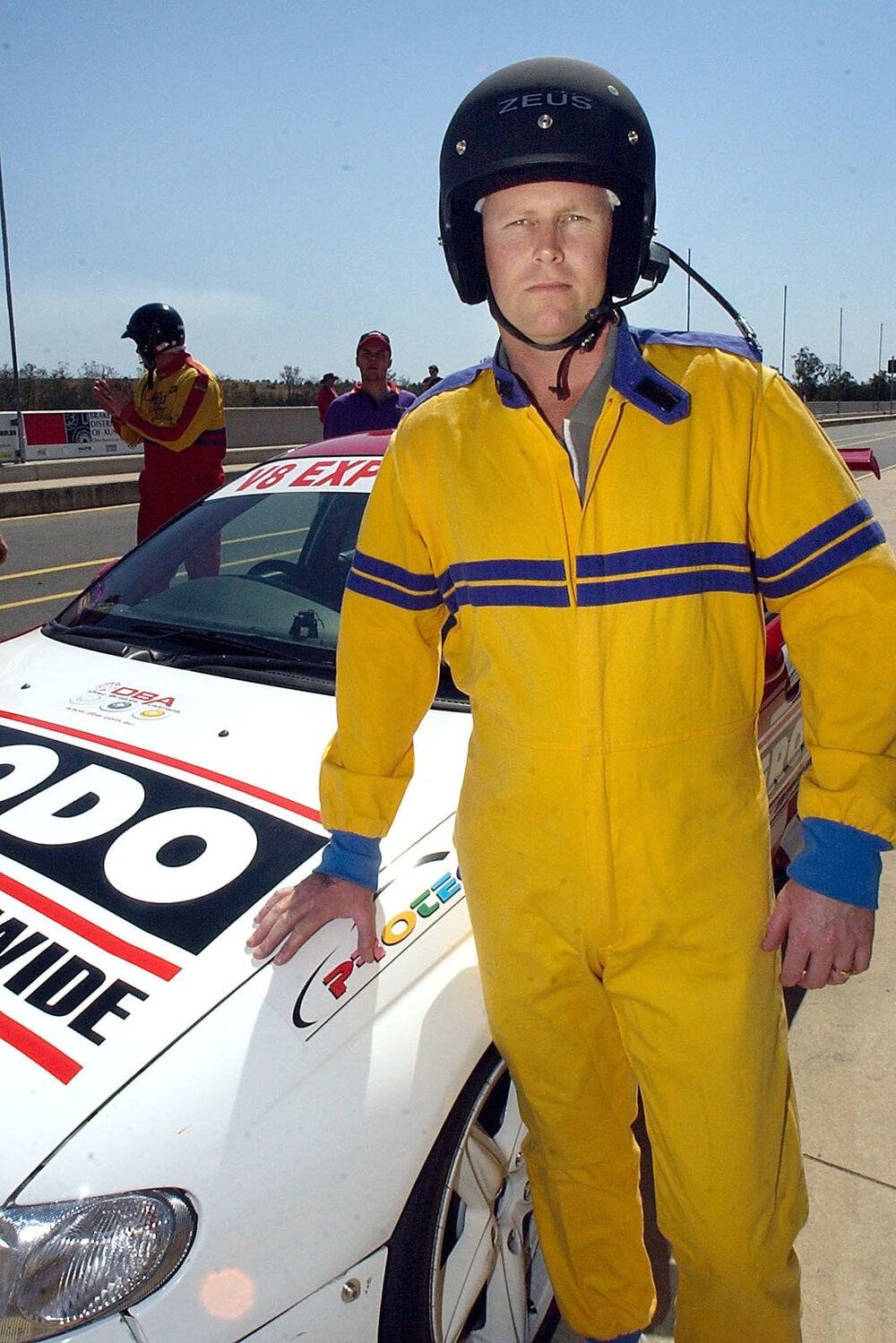 Paul Stanes from Kurwongbah with his racecar, Ipswich, September 2003