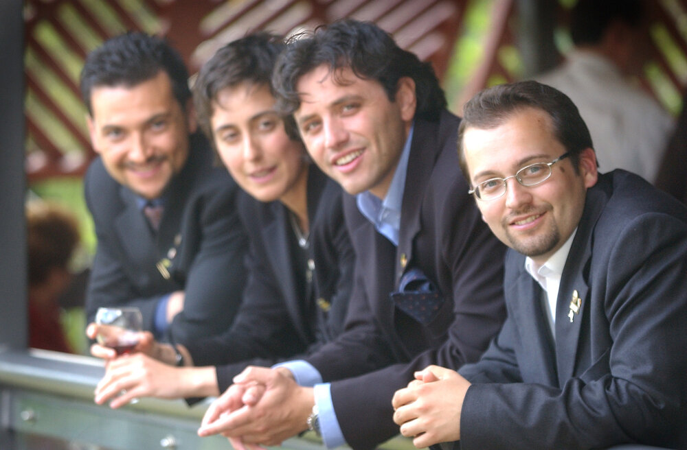Pasquale Aramo, Mariella De Meo, Ciro Buonajuto and Dario Matta at Rotary event, Ipswich, June 2003