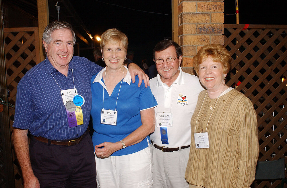 Bill and Lyn Brundle with Wilhelm and Diane Sandvik at Rotary event, Ipswich, June 2003