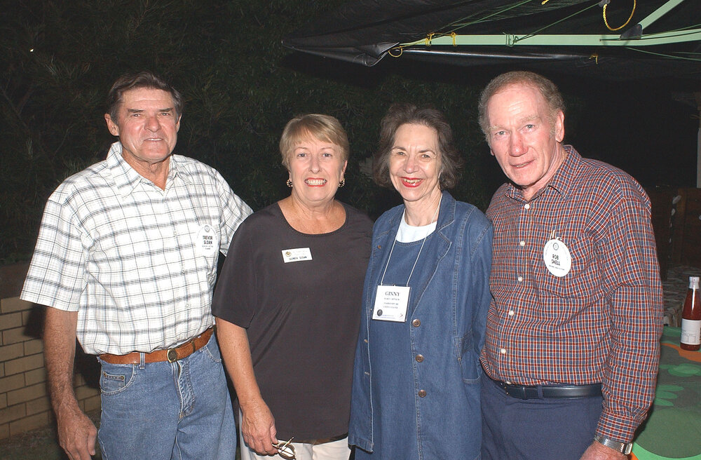 Trevor and Glenda Sloan with Ginny Istnick and Rob Snell at Rotary event, Ipswich, June 2003