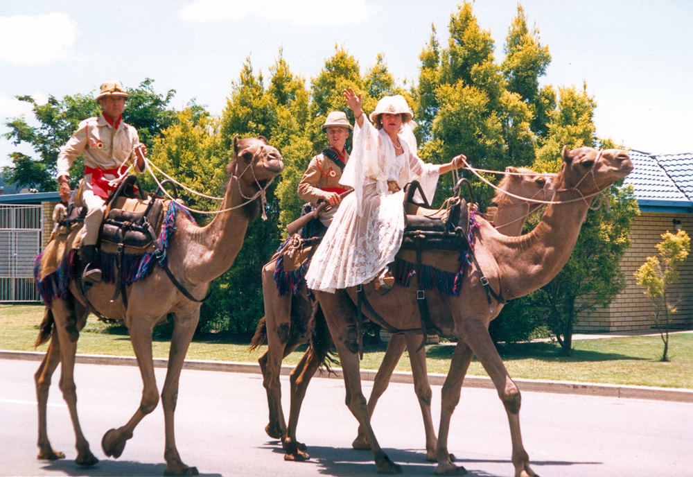 Camels in ANZAC Day Parade, Rosewood, Ipswich, 1990