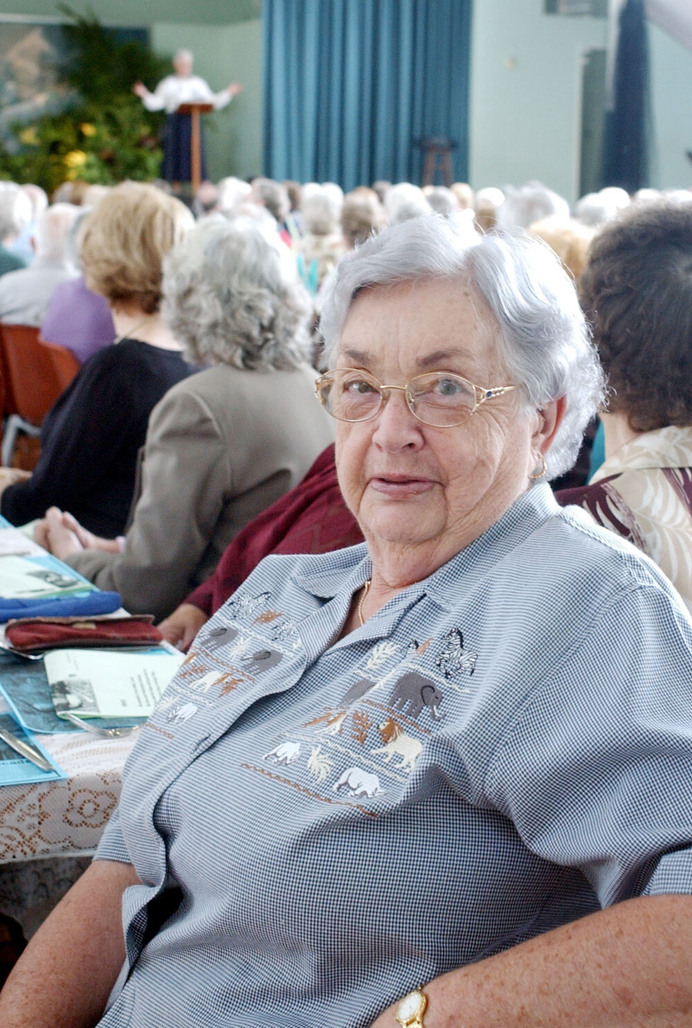 Myrtle Sippel at the annual Australia Day lunch held by the Uniting Church Ladies Auxillary, Ipswich, June 2003