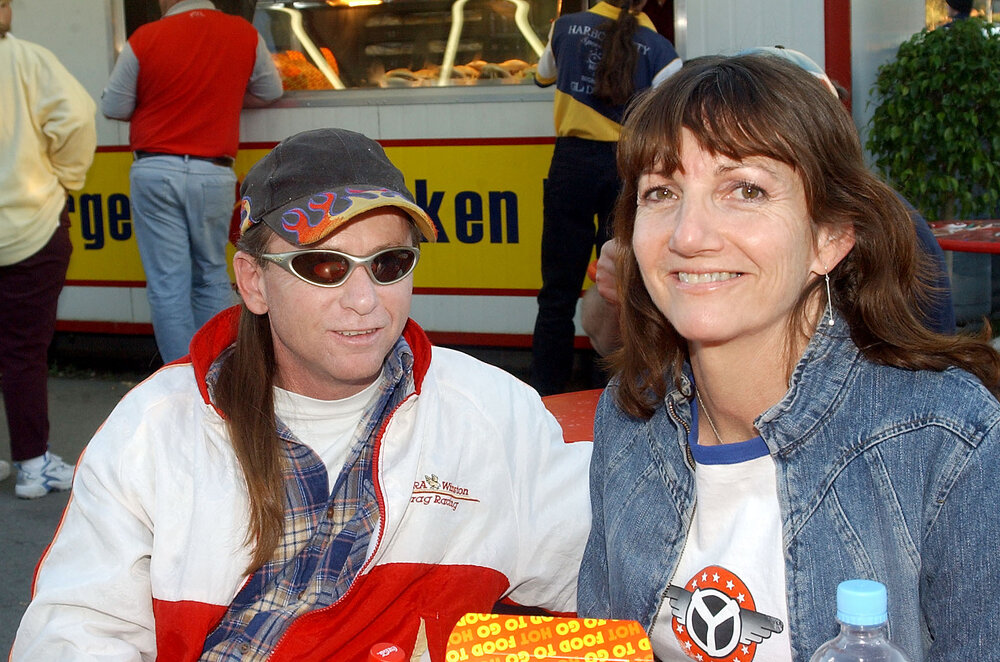 Anthony Anderson and Vivien Hinton (image 1) and Glenn Camp (image 2) at Willowbank raceway, Ipswich, June 2003