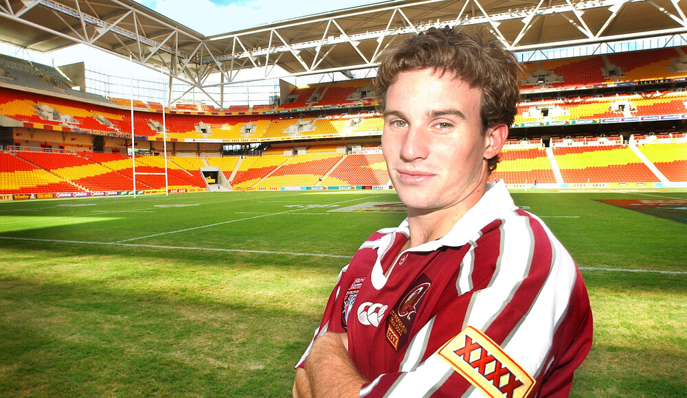 Unidentified junior rugby league player at Suncorp Stadium, Ipswich, June 2003