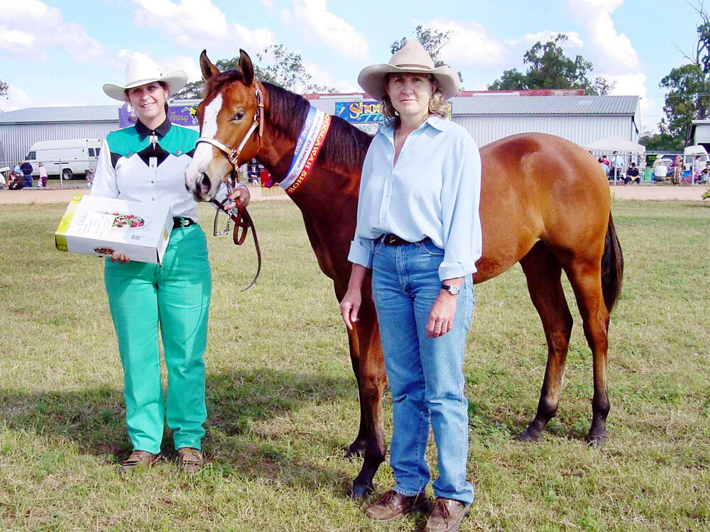 Two unidentified handlers with a horse, Ipswich, June 2003