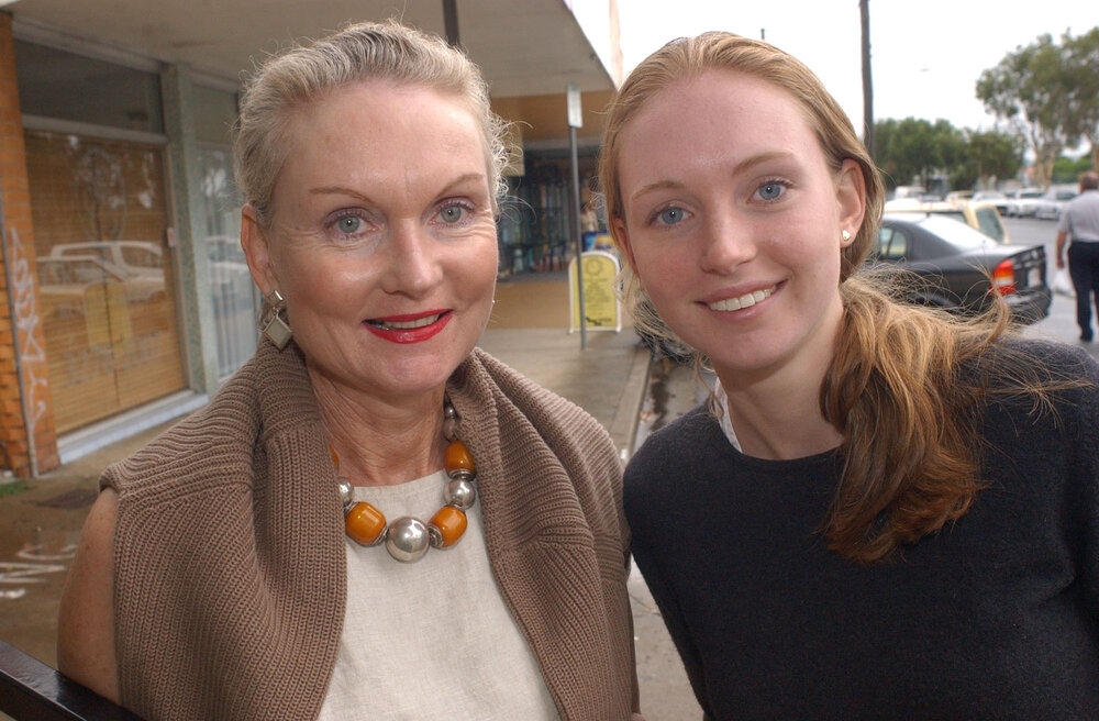 Mary-Louise and Charlotte Churchill shopping, Corinda, February 2003
