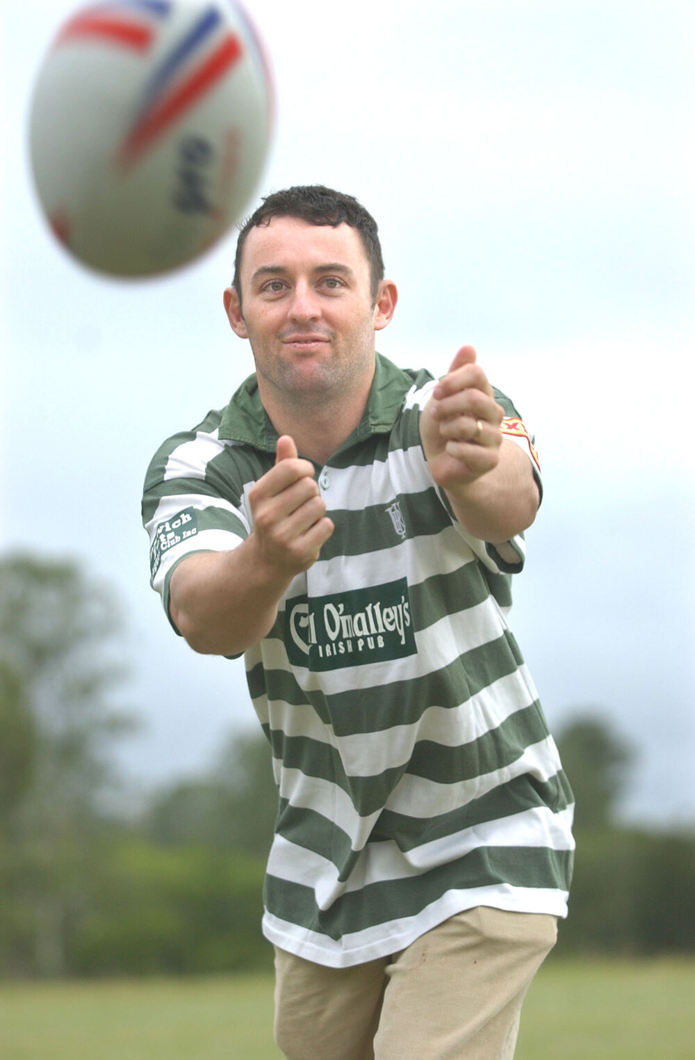 Brendan playing rugby, Underwood, February 2003
