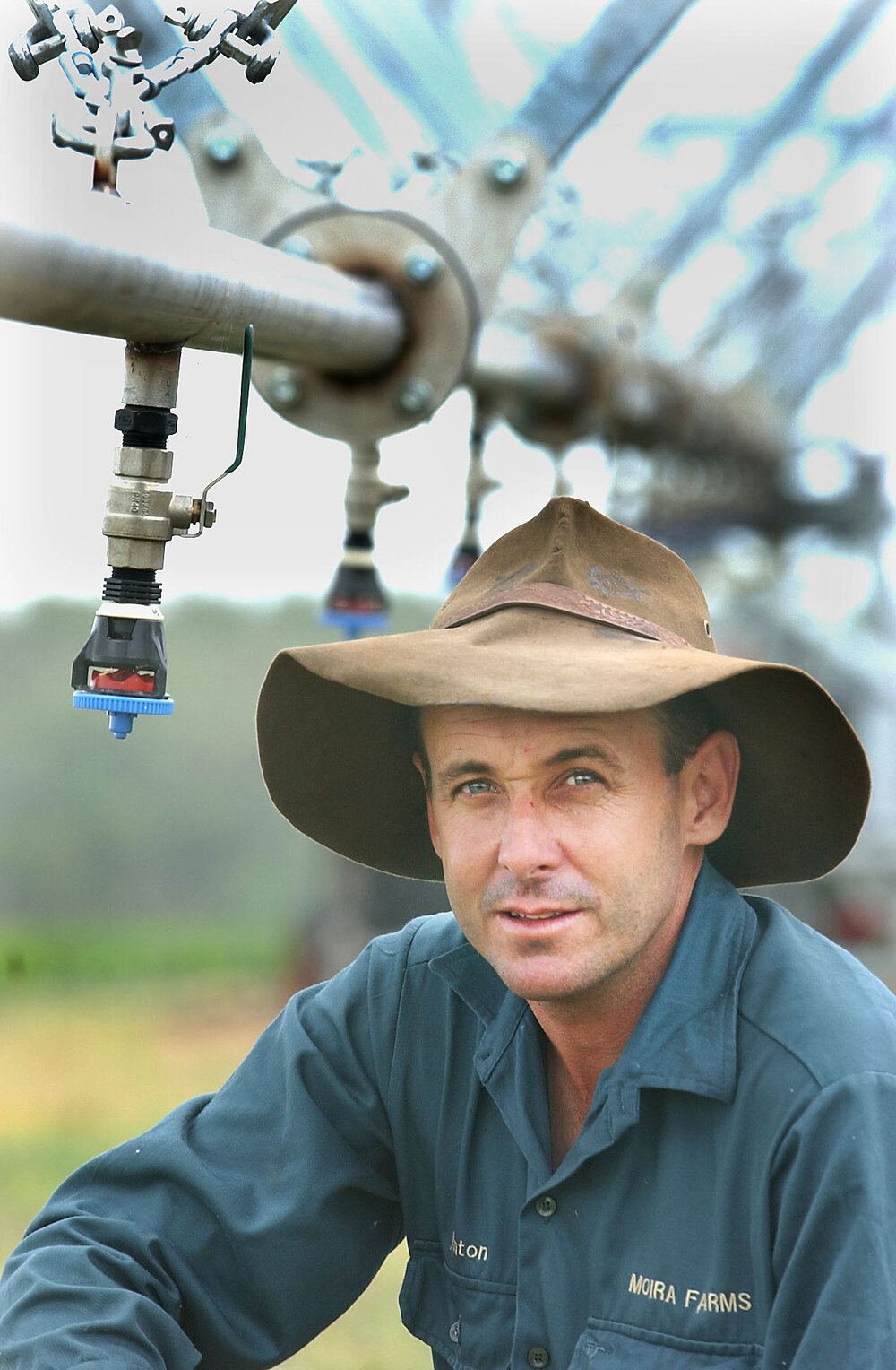 Lynton Brimblecombe at the Wivenhoe dam, Lockyer Valley, February 2003