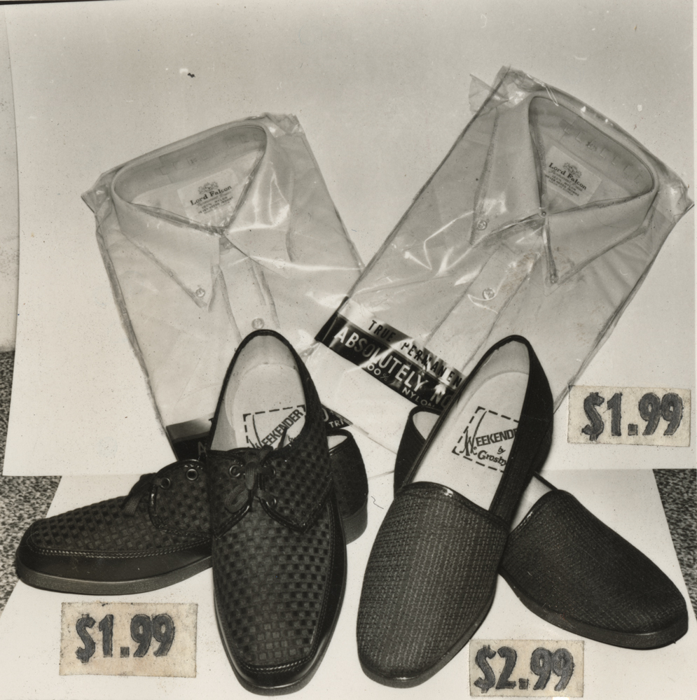 Men's business shirts, shoes, and slippers, Rawlings, Brisbane Street, Ipswich, 1970s