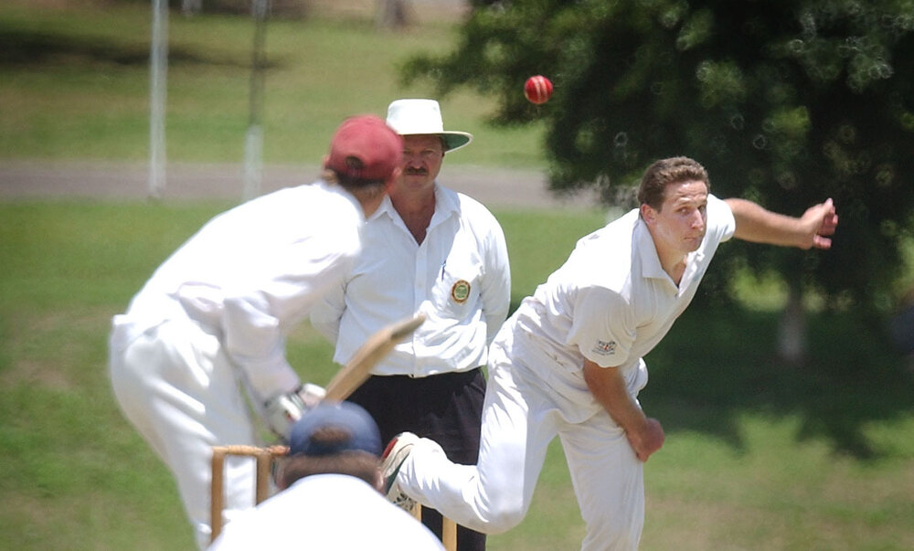 Stephen Boothby playing Cricket, Redbank, February 2003