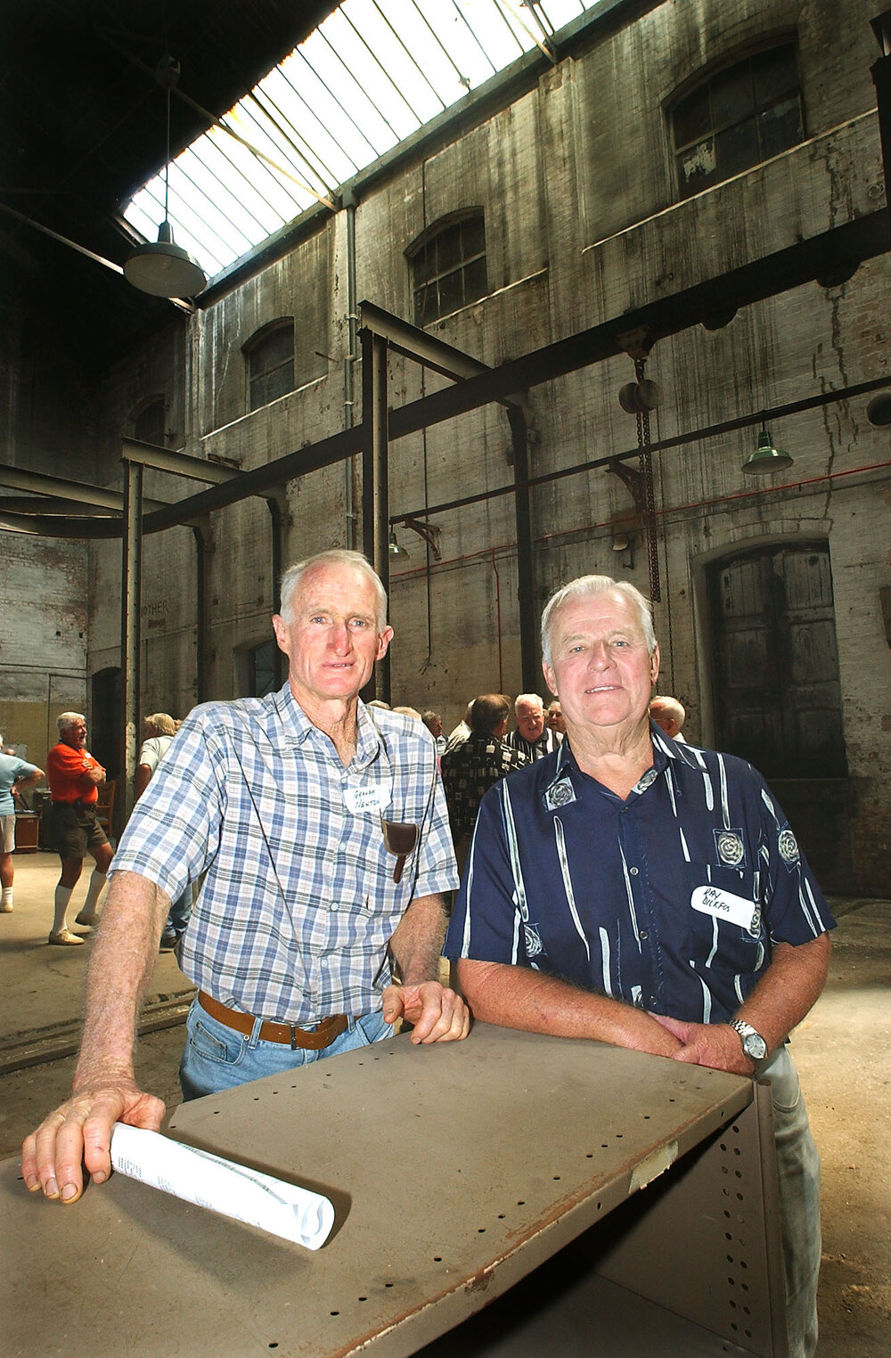 Graeme Newton and Ray Dickfos at the Workshops Rail Museum, North Ipswich, February 2003
