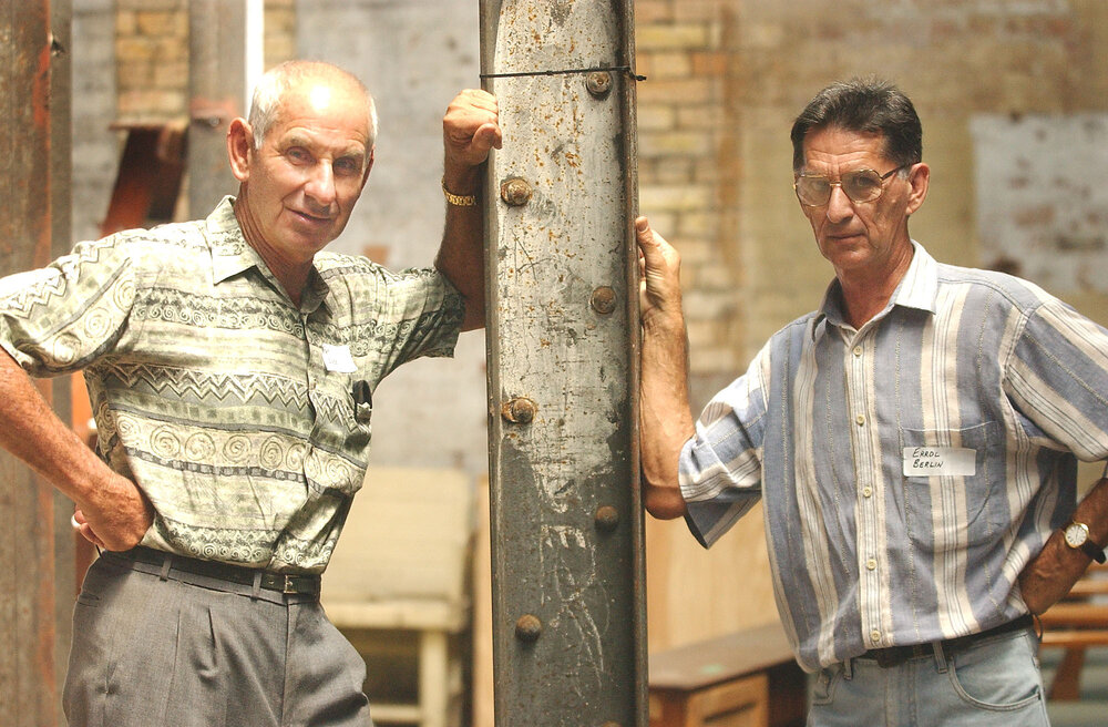 Pat Casey and Erroll Berlin at The Workshops Rail Museum, Ipswich, February 2003