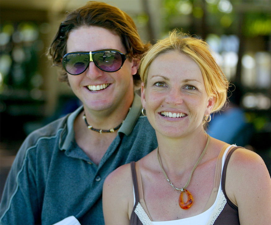 Tim Trihey and Tracy Hart at the horse races, Ipswich, March 2003