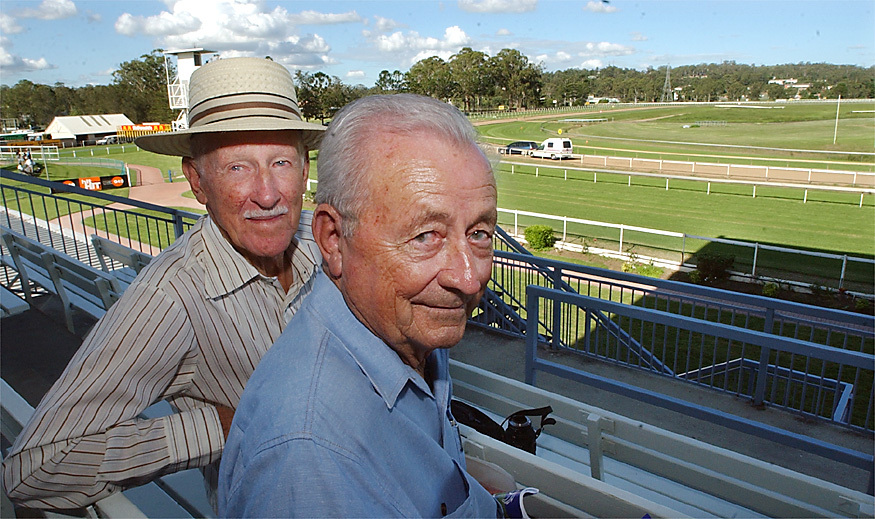 James McCormick and Ron Larcombe at the horse races, Ipswich, March 2003