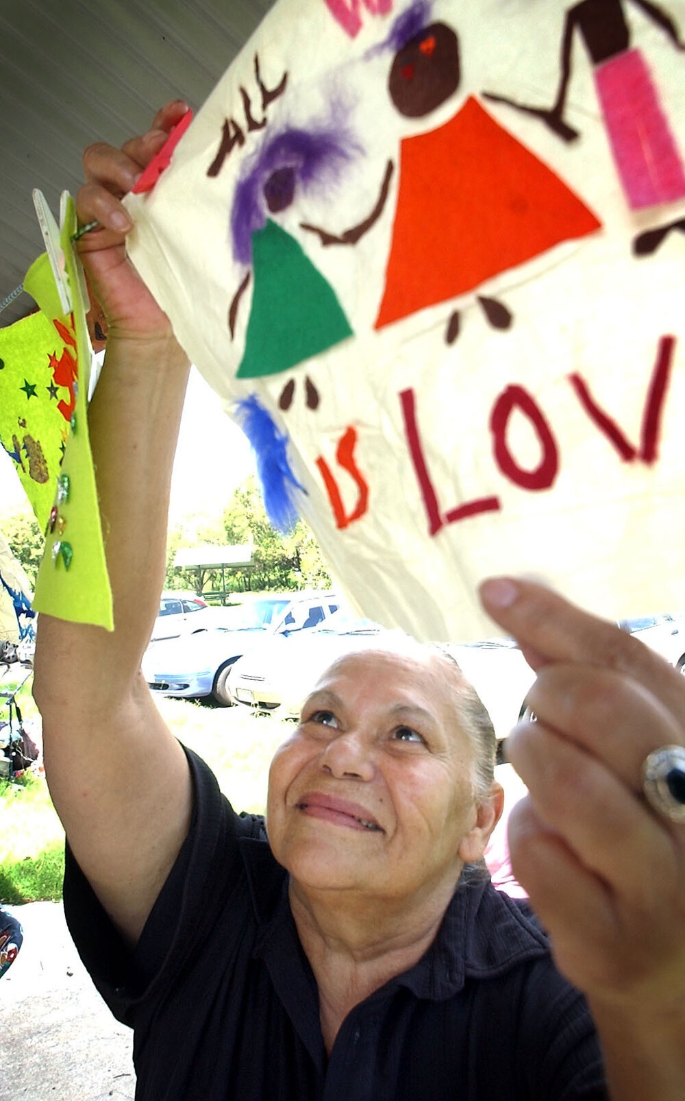 Unidentified woman on International Women's Day, Ipswich, March 2003