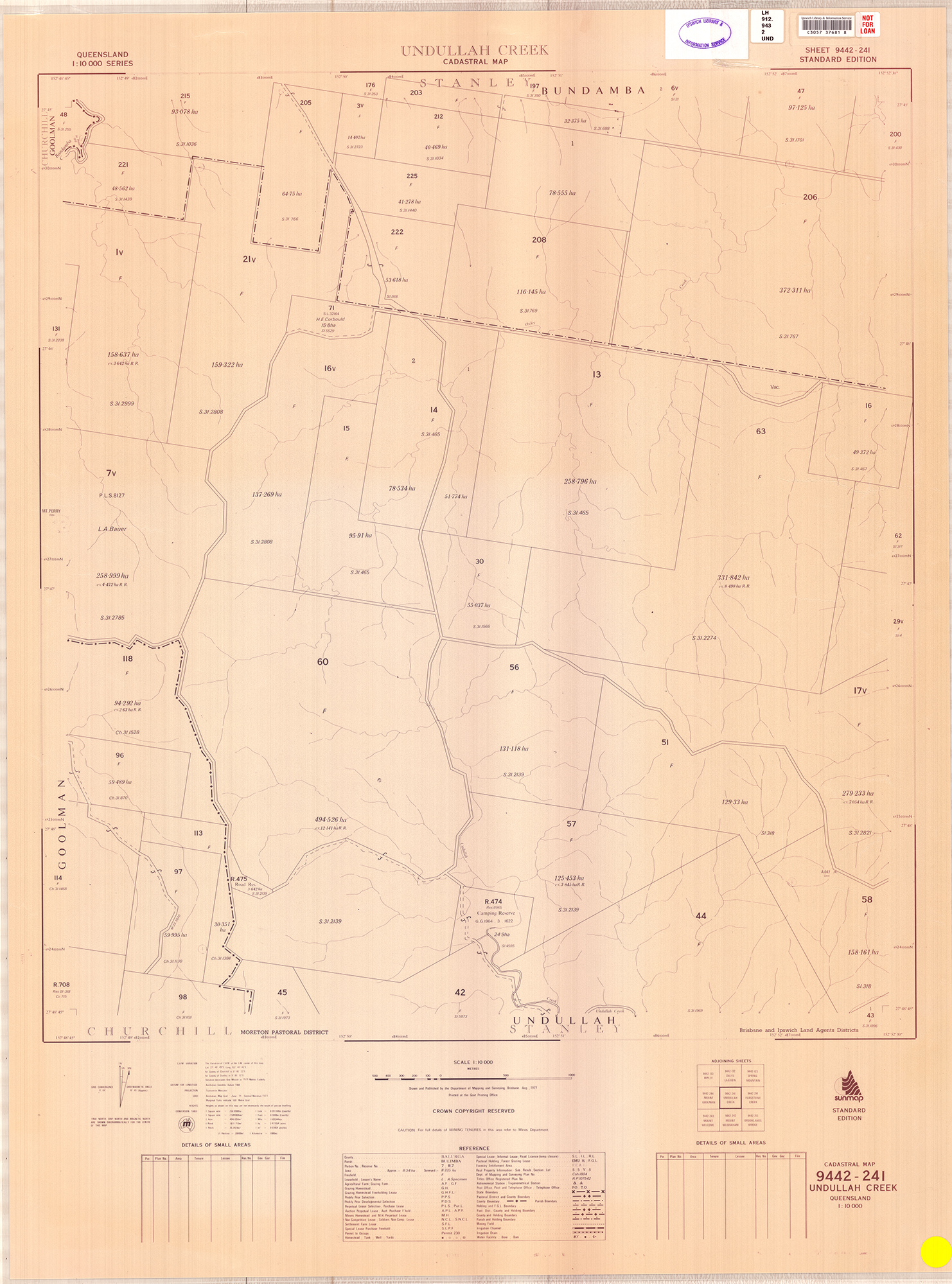 Undullah Creek cadastral map