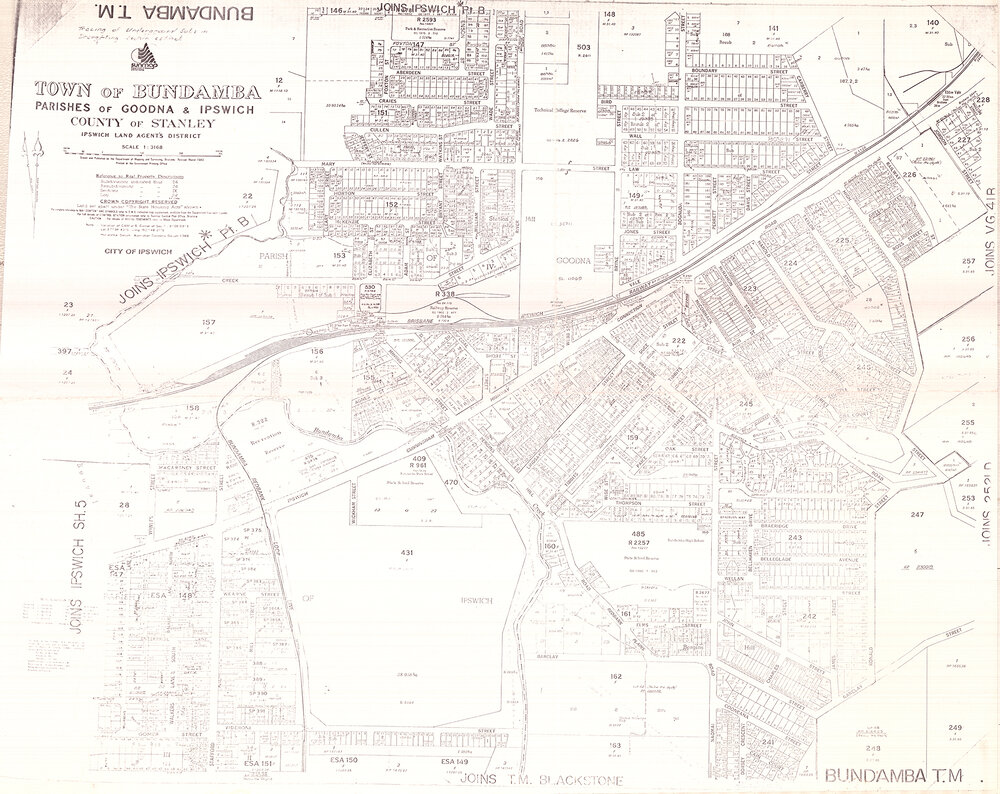 Town of Bundamba, Parishes of Goodna &amp; Ipswich, County of Stanley map