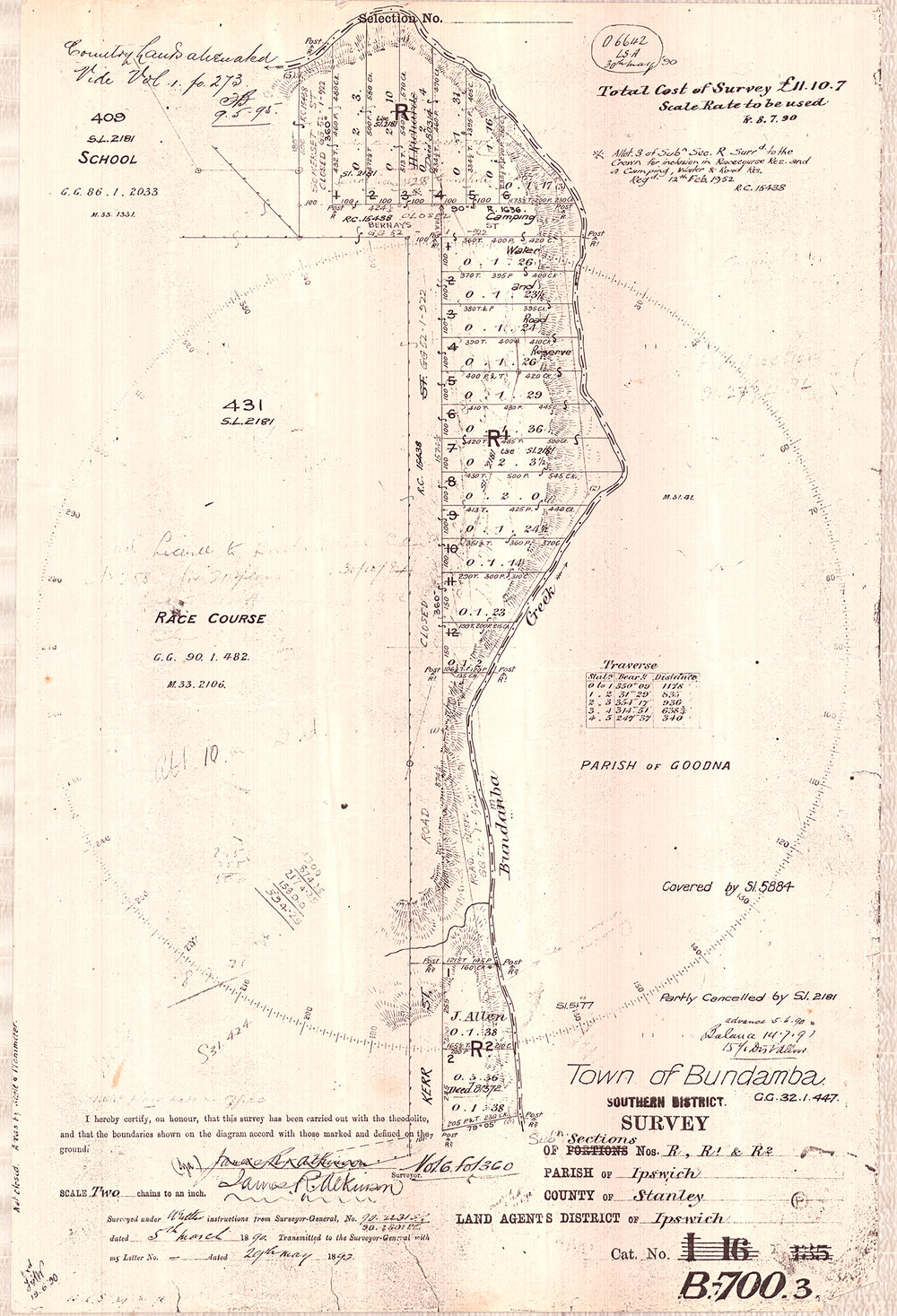 Town of Bundamba southern district survey map
