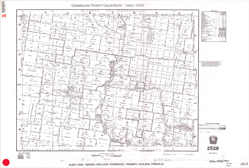Queensland twenty chain maps. Sheet 2528 (Minden)