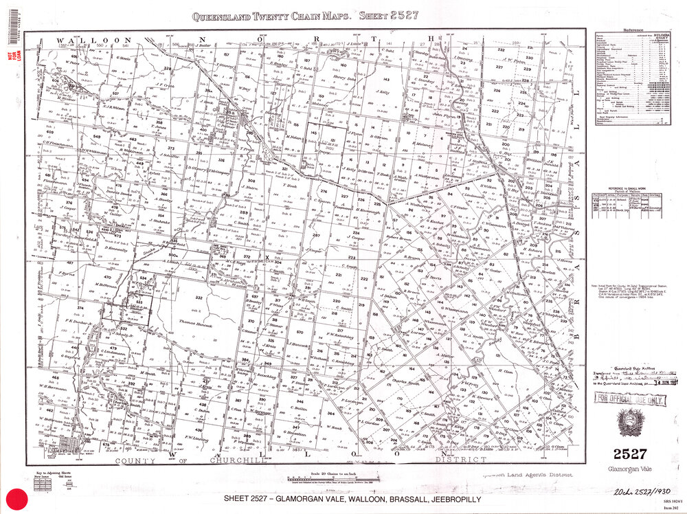 Queensland twenty chain maps. Sheet 2527 (Glamorgan Vale)