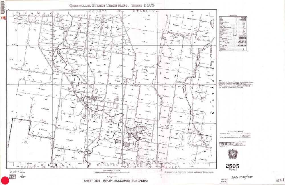  Queensland twenty chain maps. Sheet 2505 (Ripley)
