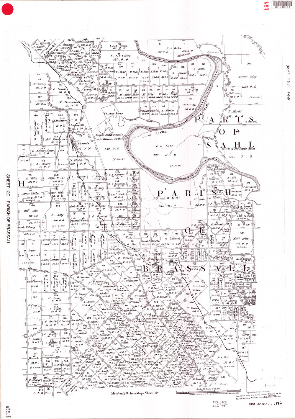Queensland twenty chain map (Sheet 12C), 1885-1886