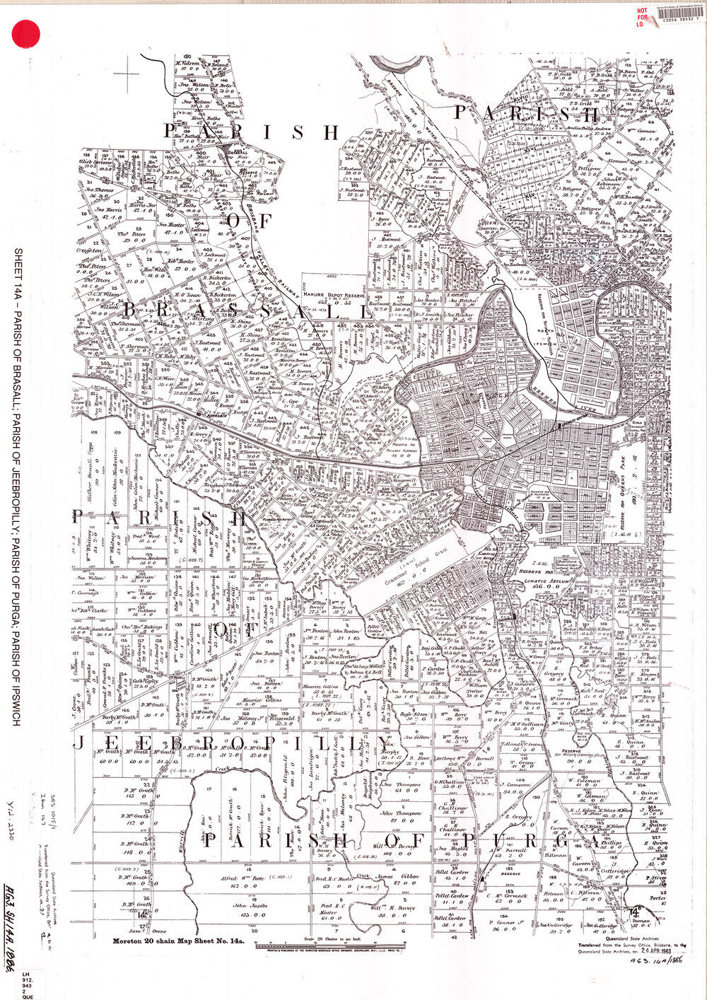 Queensland twenty chain map (Sheet 14A), 1885-1886