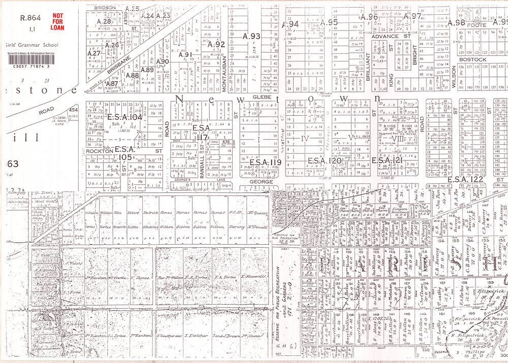 Ipswich, Newtown estate map