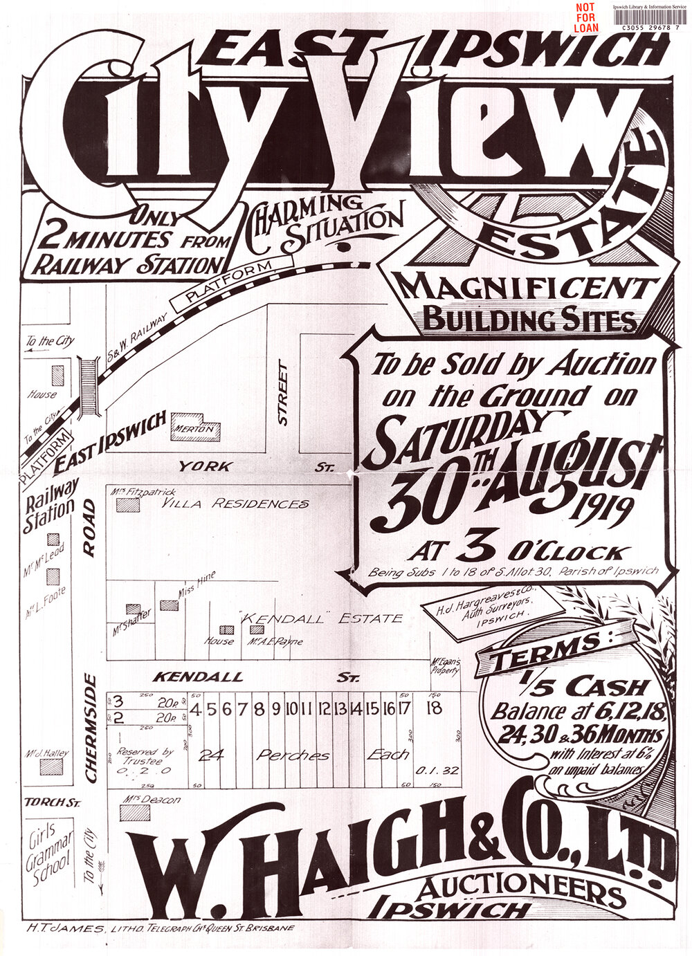 City View estate map, East Ipswich, 1919