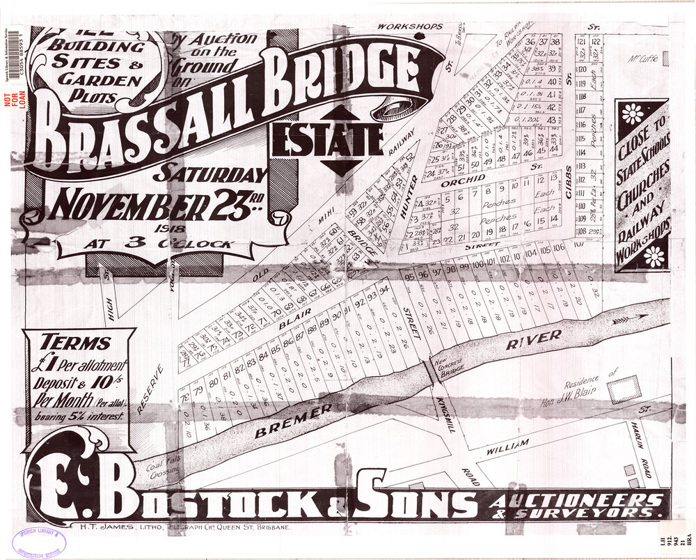 Brassall Bridge Estate map, Brassall, Ipswich, 1918
