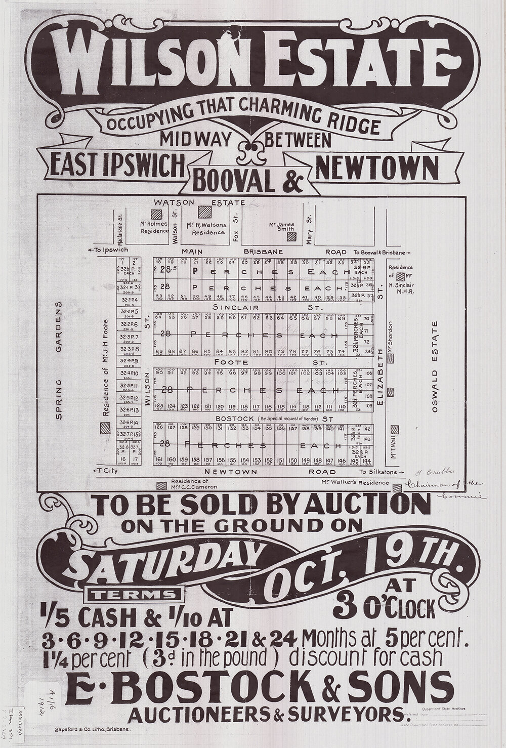 Wilson Estate map, Newtown, c1912
