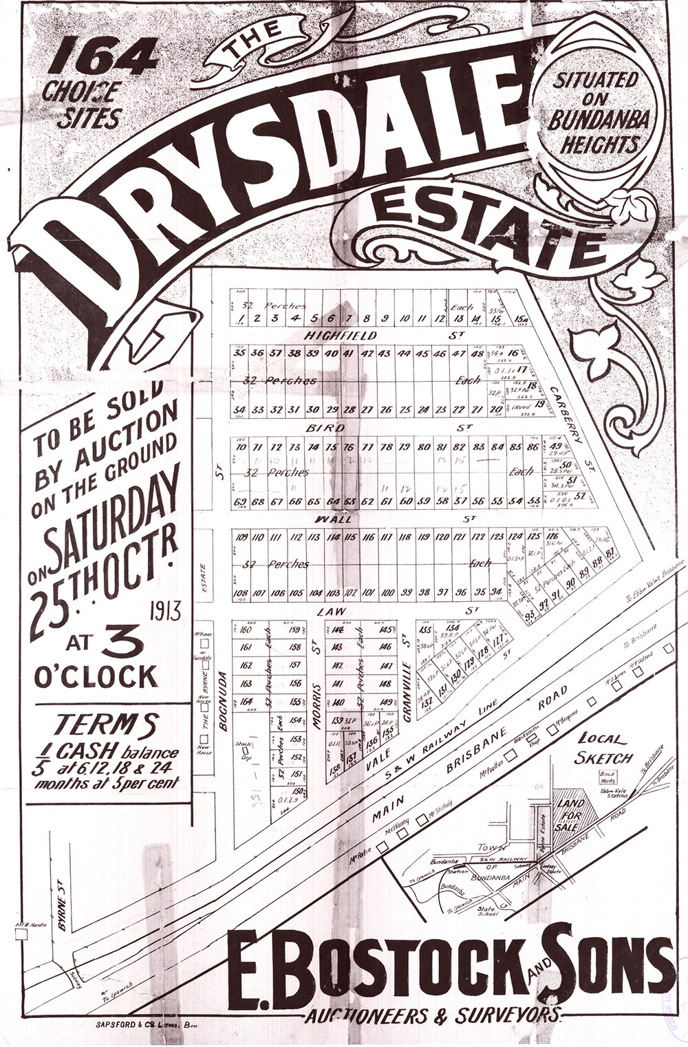 Drysdale Estate map, Bandanba (Bundamba), 1913