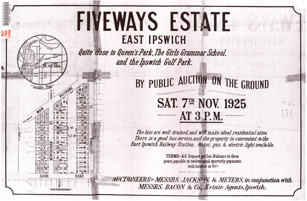 Fiveways Estate East Ipswich map