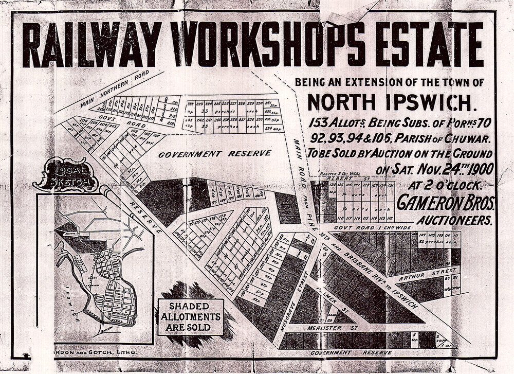 Railway workshops estate : being an extension of the town of North Ipswich
