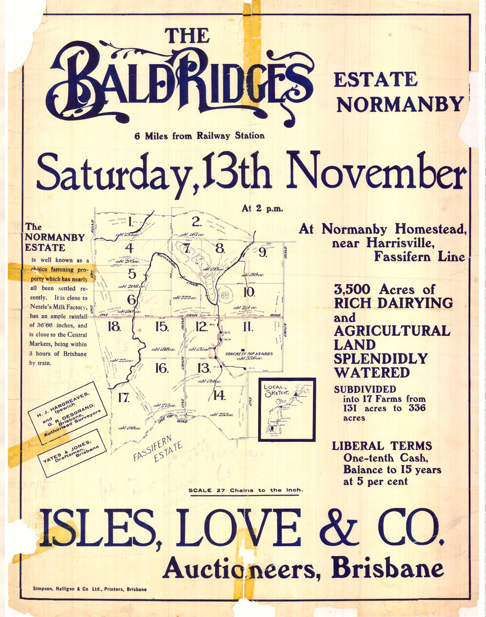 Bald Ridges Estate, Normanby map