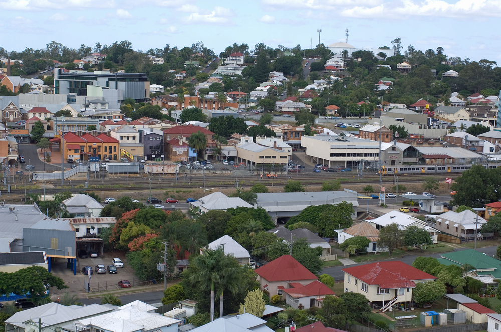 Panoramic view of city, towards Denmark Hill, Ipswich, 2010