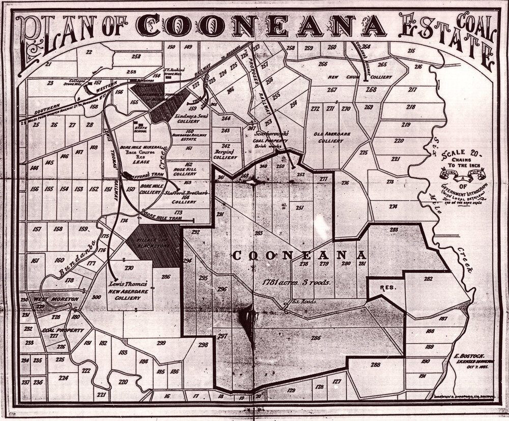 Cooneana coal estate map