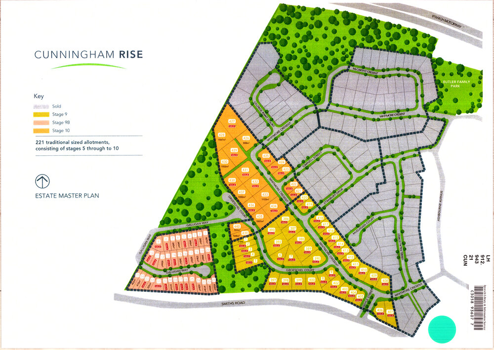 Cunningham Rise map : Estate master plan