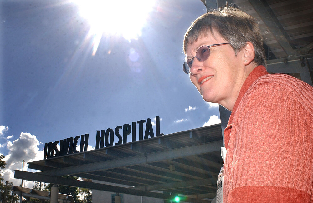 Kate Harris at Ipswich Hospital on international women's day, Ipswich, March 2003