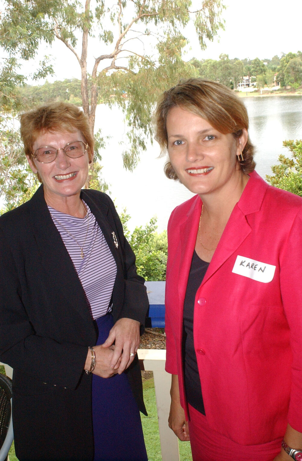 Carol Elliot with guest speaker, Karen Struthers, Ipswich, March 2003