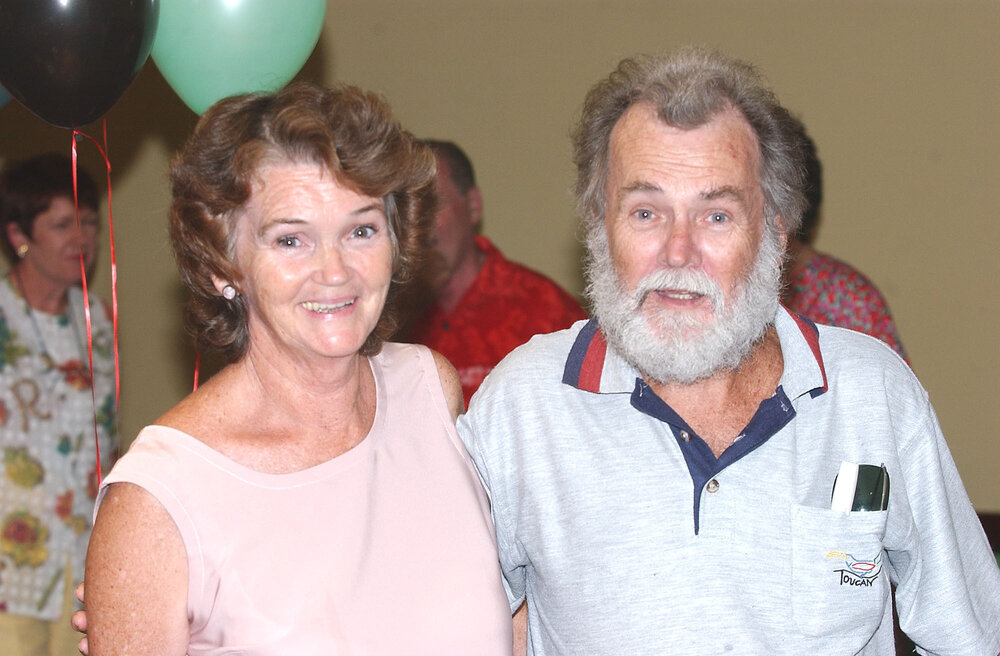 Catherine and Russell Bevan at a birthday party at Swags, Ipswich, March 2003