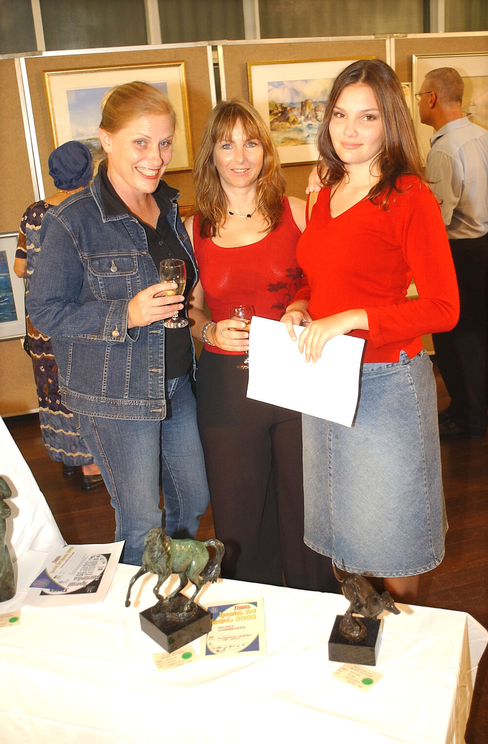 Felicity Fenwick, Catherine Anderson, Jessica Doellinger at the Ipswich Art Awards, Ipswich, April 2003