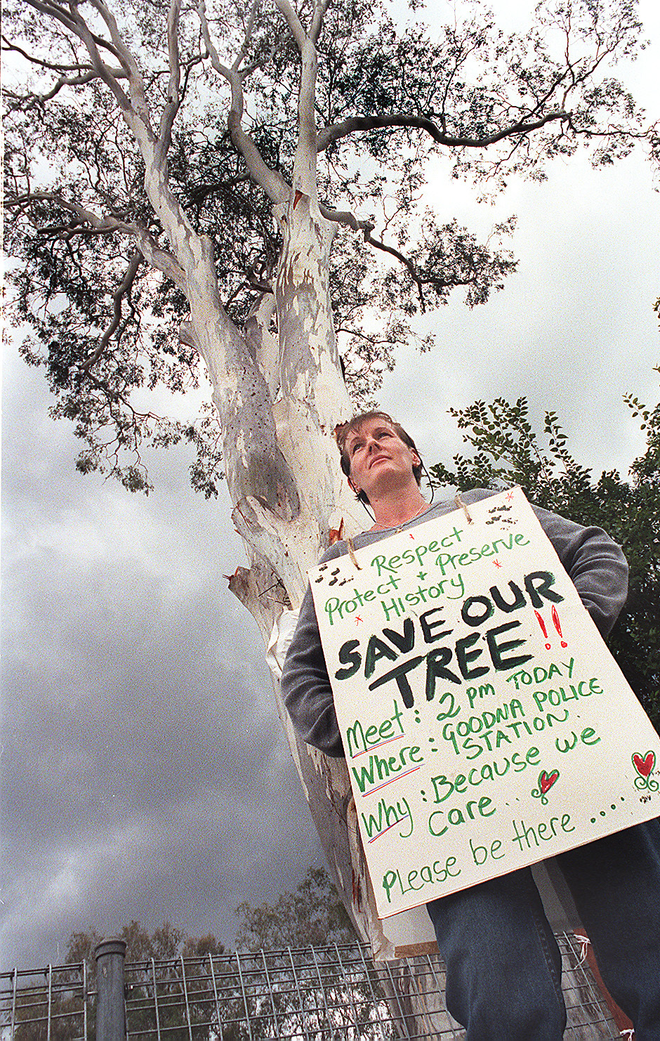 Vicki Hickling advocating for environmental protection, Ipswich, April 2003