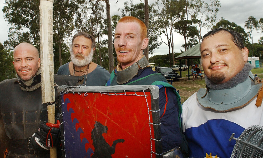 Members of the Society of Creative Anachronism at a youth week festival, Ipswich, April 2003